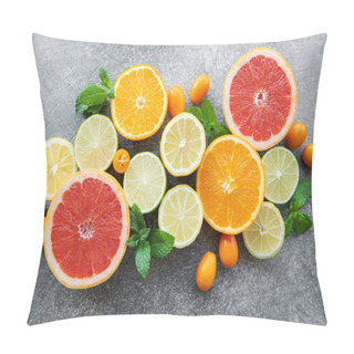 Personality  Fresh Summer Fruits On A Concrete Background Pillow Covers