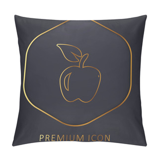 Personality  Apple Hand Drawn Fruit Golden Line Premium Logo Or Icon Pillow Covers
