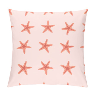 Personality  Seamless Pattern With Starfishes. Summer Seamless Pattern. Vector Illustration In Flat Style Pillow Covers