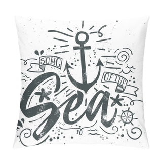 Personality  Sea Print T-shirts For Summer. Vector Illustration.  Pillow Covers