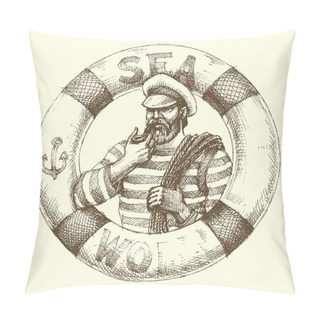 Personality  Sailor Graphic Portrait Pillow Covers