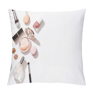 Personality  Flat Lay. Accessories On The Table, Woman Desk Top Pillow Covers