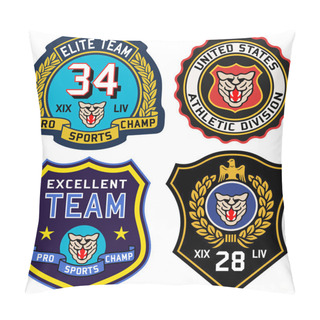 Personality  Vintage College Sport Badges Pillow Covers