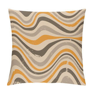 Personality  Groovy Hippie 70s Backgrounds With Waves Swirl Twirl Pattern Pillow Covers