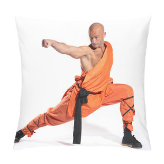 Personality  Shaolin Warriors Monk On White Background Pillow Covers