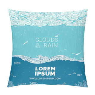 Personality  Rainy Sea Background. Pillow Covers