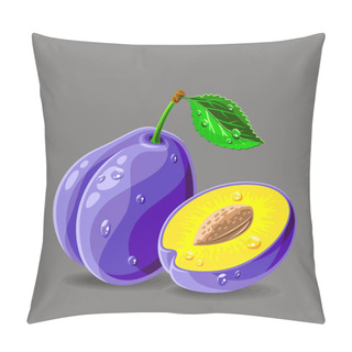 Personality  Fresh Plums With Water Drops Pillow Covers