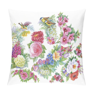 Personality  Floral Branches And Birds Pillow Covers
