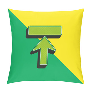 Personality  Arrow Upward To Rectangle Shape Green And Yellow Modern 3d Vector Icon Logo Pillow Covers