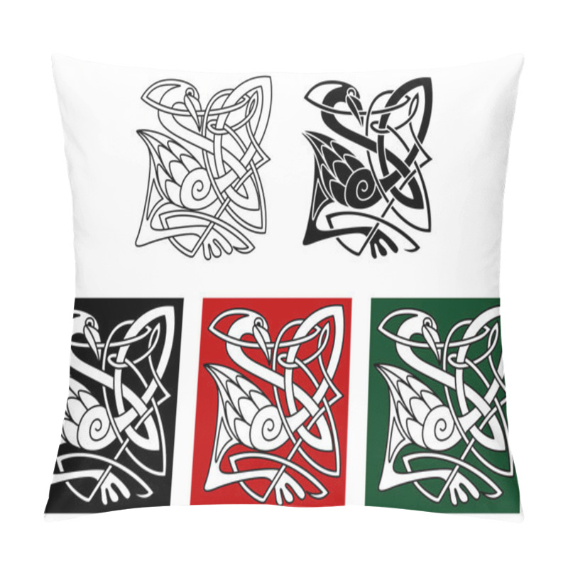 Personality  Heron bird in celtic style pillow covers