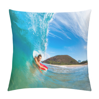 Personality  Boogie Boarder Surfing Amazing Blue Ocean Wave Pillow Covers