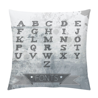 Personality  Vector Alphabet Vintage Style. Pillow Covers