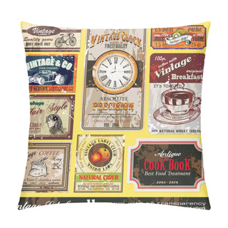 Personality  Vintage Labels - Set 11 Pillow Covers