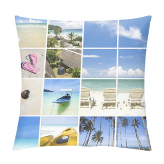 Personality  Collage Beach Photo Pillow Covers