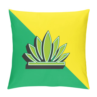 Personality  Agave Green And Yellow Modern 3d Vector Icon Logo Pillow Covers