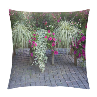 Personality  Display Of Summer Flowers And Foliage In Trough Pillow Covers