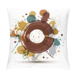 Personality  Colorful Vector Ink Splash Seamless Pattern With Overlap Circles Pillow Covers