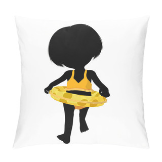 Personality  Little Swimsuit Girl On A White Background Pillow Covers