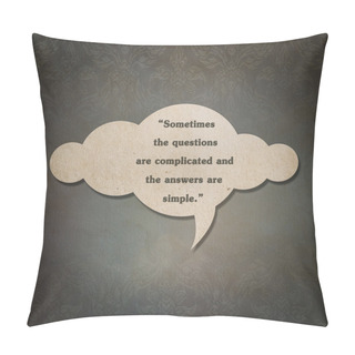 Personality  Meaningful Quote On Paper Cloud With Thai Style Pattern Backgrou Pillow Covers