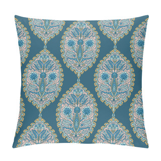 Personality  Hand Drawn Paisley Damask Illustration. Seamless Vector Pattern All Over Print Pillow Covers