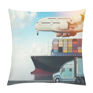 Personality  Plane Trucks Are Flying Towards The Destination With The Brighte Pillow Covers