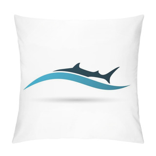 Personality  Shark In Sea Icon Pillow Covers