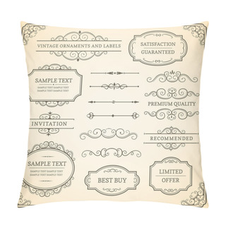 Personality  Vintage Ornaments And Labels Pillow Covers