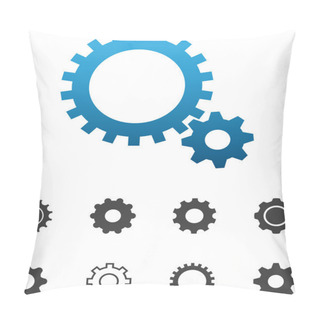 Personality  Cogwheel Gear Mechanism Vector Settings Icon Set Pillow Covers