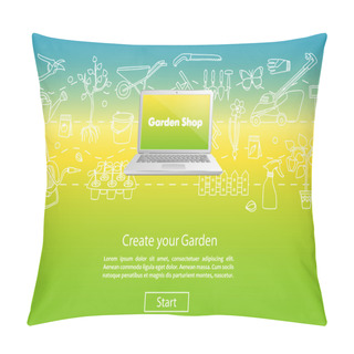 Personality  Create Your Garden Color Website Template Pillow Covers