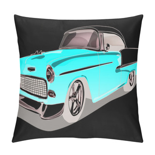 Personality  Vector Classic Vintage Car With Single Layer Background Color Pillow Covers