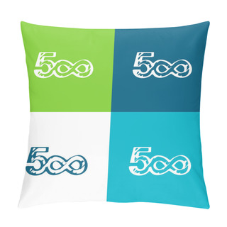 Personality  500 Sketched Social Logo With Infinite Symbol Flat Four Color Minimal Icon Set Pillow Covers