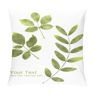 Personality  Green Leaves On White Pillow Covers