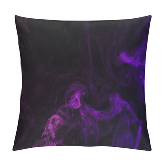 Personality  Purple Smoky Curves On Black Background Pillow Covers