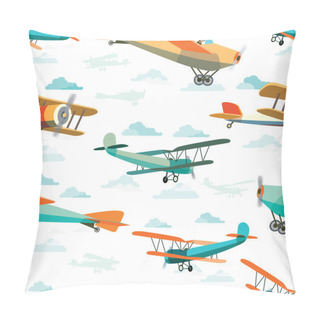 Personality  Seamless Pattern From Retro Airplanes Pillow Covers