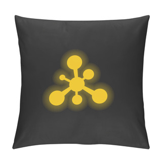 Personality  Balls And Lines Black Shape Yellow Glowing Neon Icon Pillow Covers