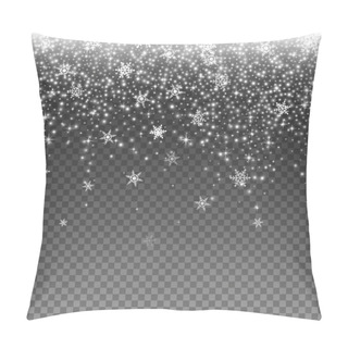 Personality  Falling Snow On A Transparent Background. Vector Illustration Pillow Covers