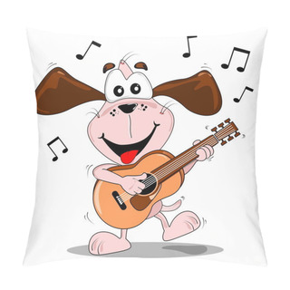 Personality  A Cartoon Dog A Guitar Pillow Covers