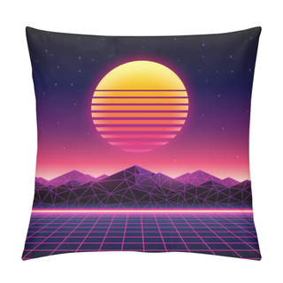 Personality  Retro Futuristic Background 1980s Style.  Pillow Covers