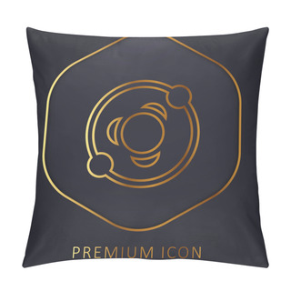 Personality  Atomic Structure Golden Line Premium Logo Or Icon Pillow Covers