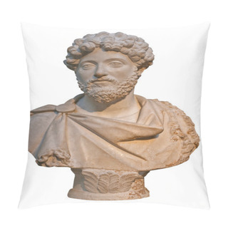 Personality  Marble Bust Of The Roman Emperor Marcus Aurelius Pillow Covers