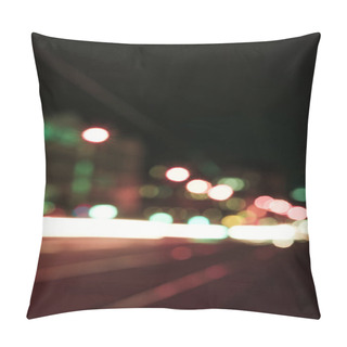 Personality  Blurred Street With Bright Bokeh Lights At Night Pillow Covers