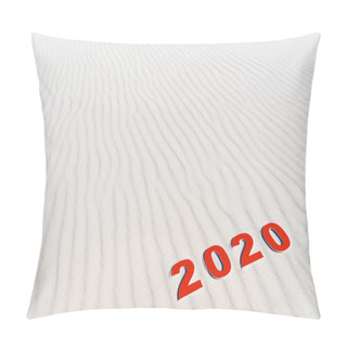 Personality  2020 Numbers On White Sand On Beach In Maldives Pillow Covers