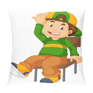 Personality  A Boy Sitting On A Chair Pillow Covers