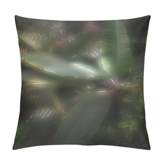 Personality  Toned Picture Of Palm Tree Leaves With Sunlight In Botanical Garden  Pillow Covers