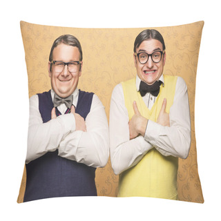 Personality  Portrait Of Two Nerds Pillow Covers