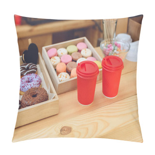 Personality  Plastic Cups And Cookies Pillow Covers