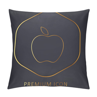 Personality  Apple Black Fruit Shape Golden Line Premium Logo Or Icon Pillow Covers