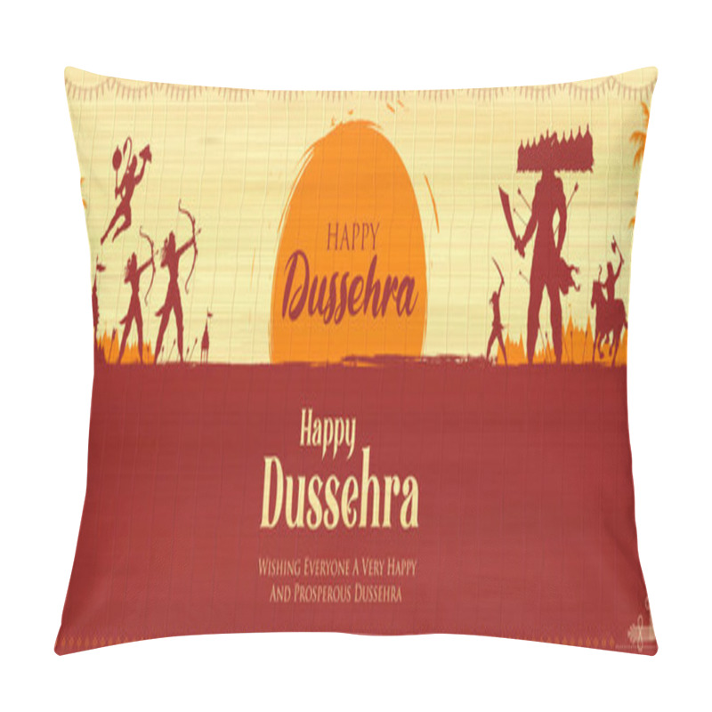 Personality  Happy Dussehra Religious Festival Of India Background Pillow Covers