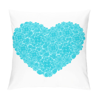 Personality  Picture Of The Heart Of Stylized Flowers. Pillow Covers
