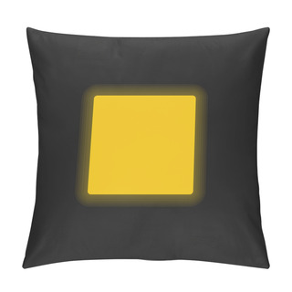 Personality  Black Square Shape Yellow Glowing Neon Icon Pillow Covers